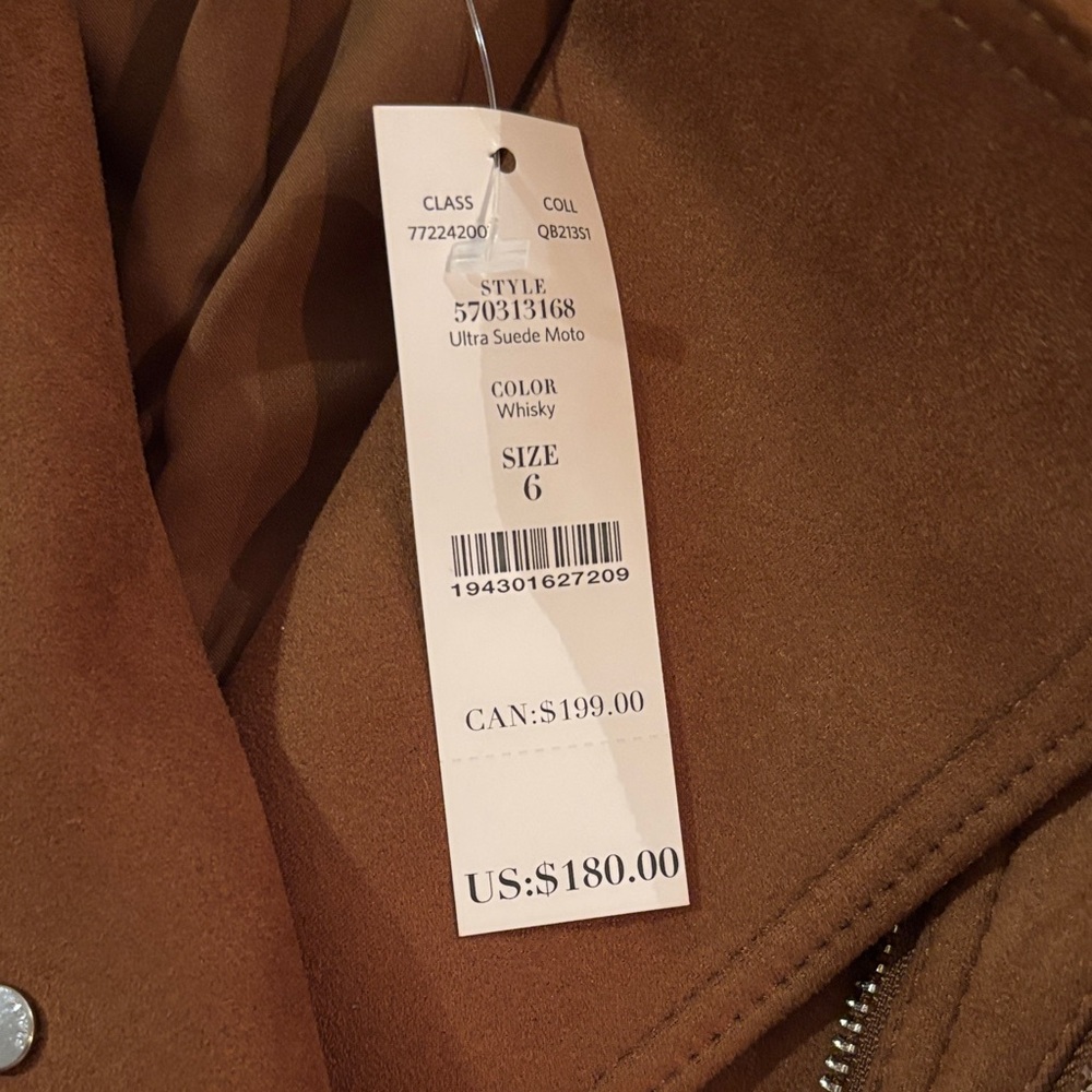 White House Black Market Tan Leather Jacket - Picture 6 of 6